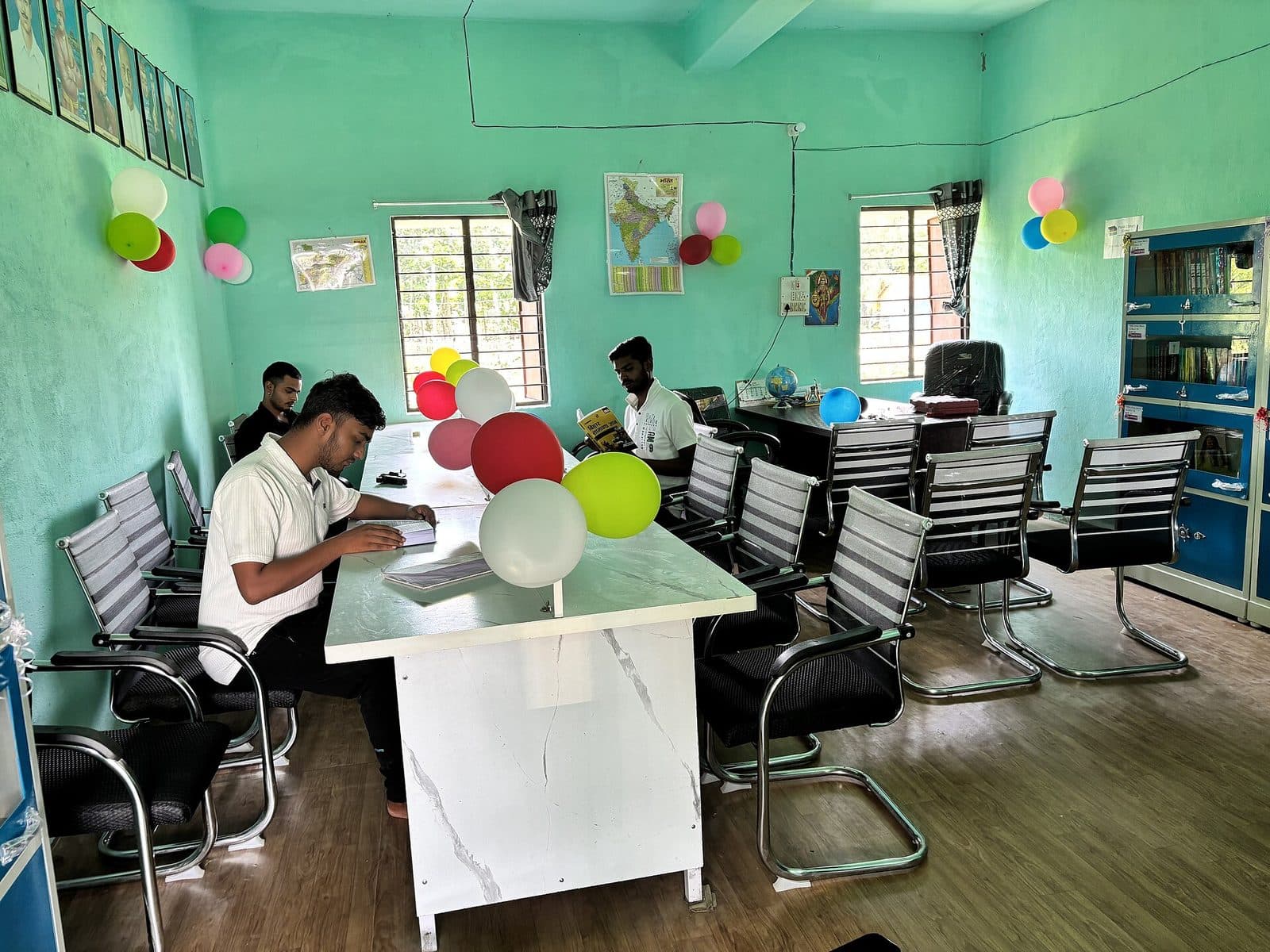 Open medical journal and study materials on a library desk