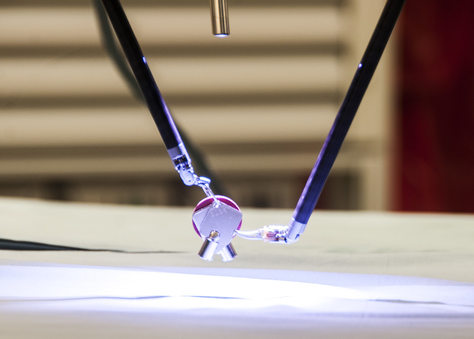 Surgical team using a robotic platform during an operation at William Beaumont Army Medical Center.